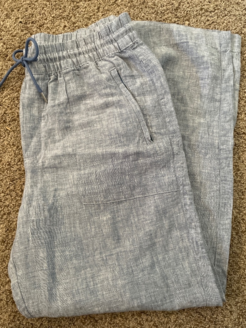 Athleta Retreat Linen Wide Leg Pants - Chambray Blue - Size 8 / Medium [NWOT] - Picture 2 of 12